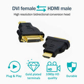 DVI Dişi 24+1 To Erkek HDMI Çevirici Dönüştürücü Kablo Adaptörü